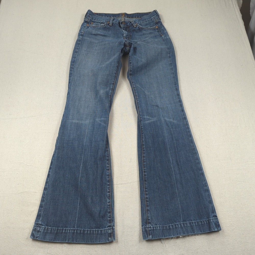 7 For All Mankind Jeans Womens 28 Blue Dojo Hippie Boho Distressed